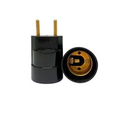 BOCAL PLASTICO E27 C/ PLUGUE PRETO