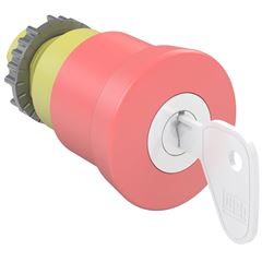 BOTAO 22MM PLASTICO EMERGENCIA C/CHAVE