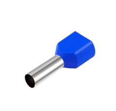 TERMINAL TUBULAR DUPLO 2,5MM AZ 100 UND