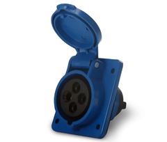 TOMADA INDUS. EMB 2P+T 32A AZ 6H IP44