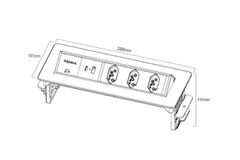 TOMADA DE MESA EMB 3 TOMADAS + USB PRETA