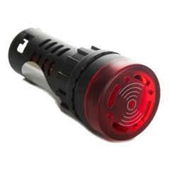 SIRENE BUZZER 22MM VERMELHO 220V AC/DC