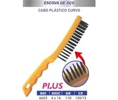 ESCOVA ACO C/CB AMARELO 4X16 PLUS