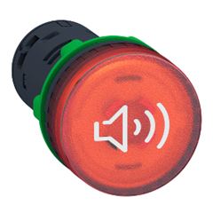 SIRENE BUZZER 22MM VERMELHO 220V AC/DC