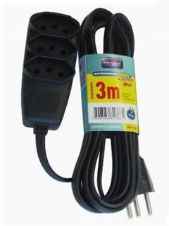 EXTENSAO 3M 3 X 2P+T 10A 