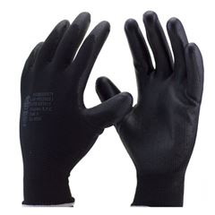 LUVA POLIESTER PU PRETO 9