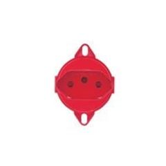 TOMADA 2P+T  10A / 250V VERMELHO